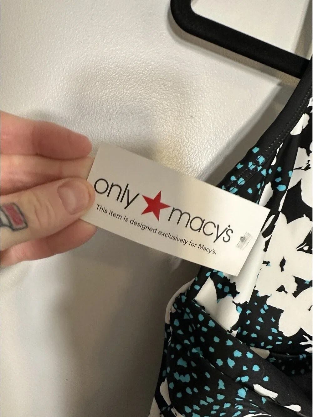 NWTS Swim Solutions Macys Slimming 1 Pc Black Floral Ruffled Ruched Swimsuit 14.